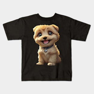 Super Cute, Adorable, Fluffy Puppy Kids T-Shirt